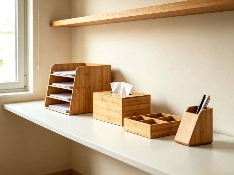 MSL Bamboo home storage organizers, drawer dividers, and office stands